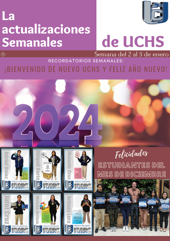The UCHS Weekly Update-January 2, 2024-Spanish-Page 1