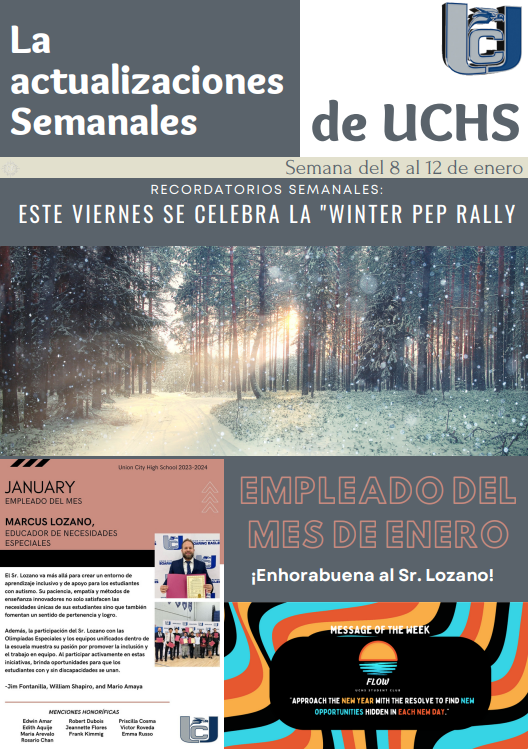 The UCHS Weekly Update-January 8, 2024-Spanish-Page 1
