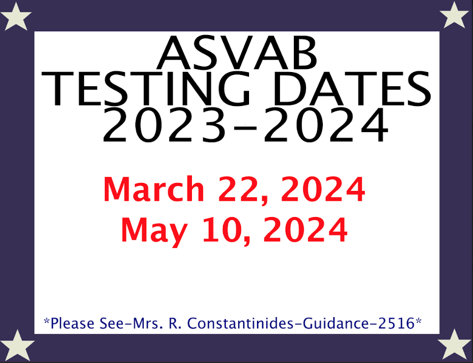 ASVAB Testing Dates Flyer
