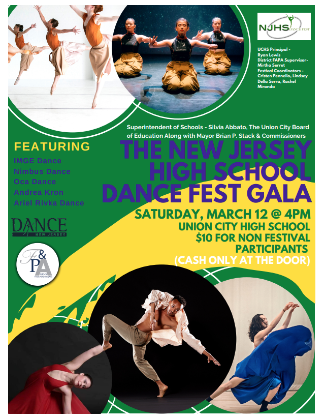 The New Jersey High School Dance Fest Gala on Saturday March 12th at 4:00PM