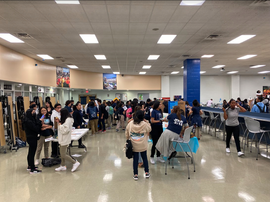 Students gathered at the Club Fair