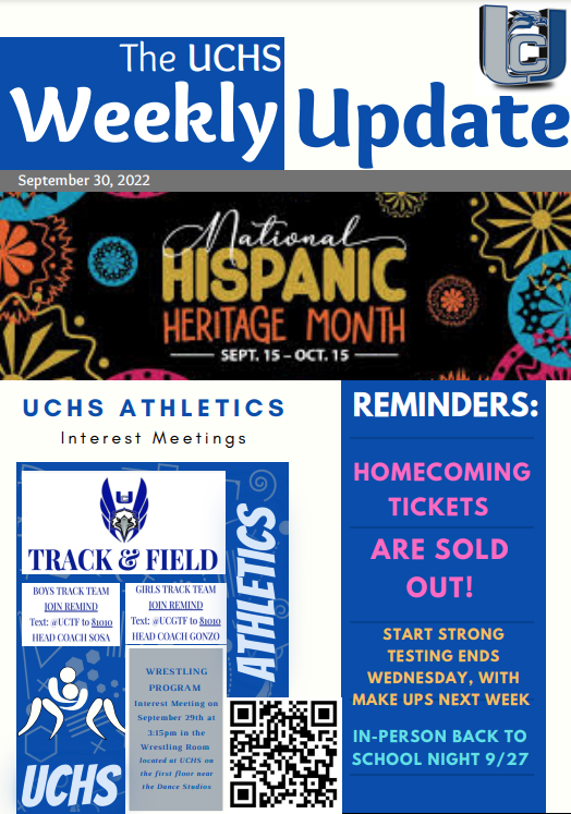 Union City High School Weekly Update-September 30, 2022-English-Page 1