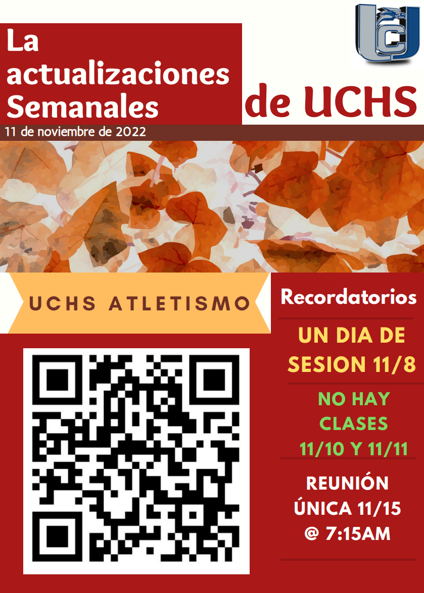 The UCHS Weekly Update-November 11, 2022-Spanish-Page 1