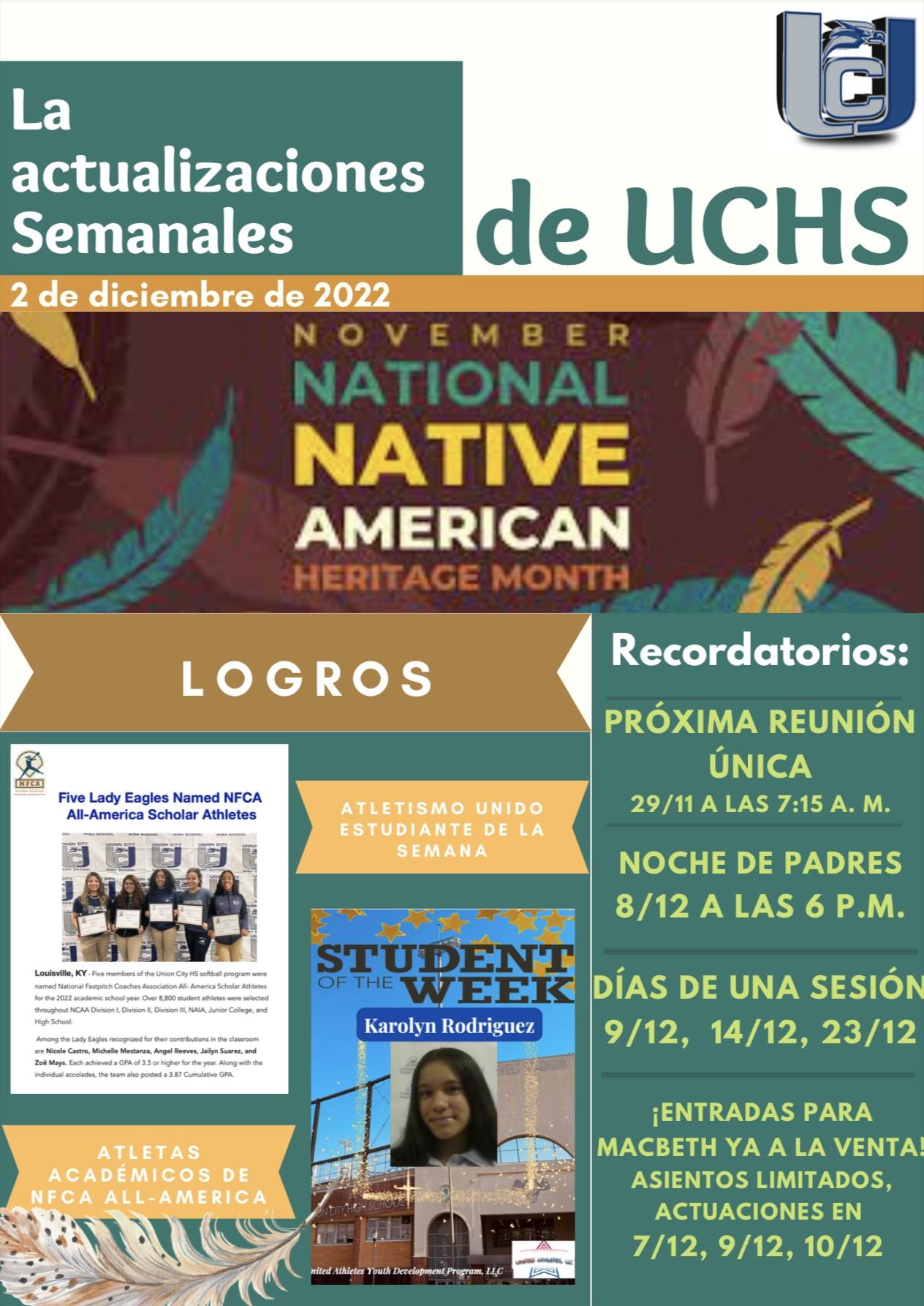 The UCHS Weekly Update-December 2, 2022-Spanish-Page 1