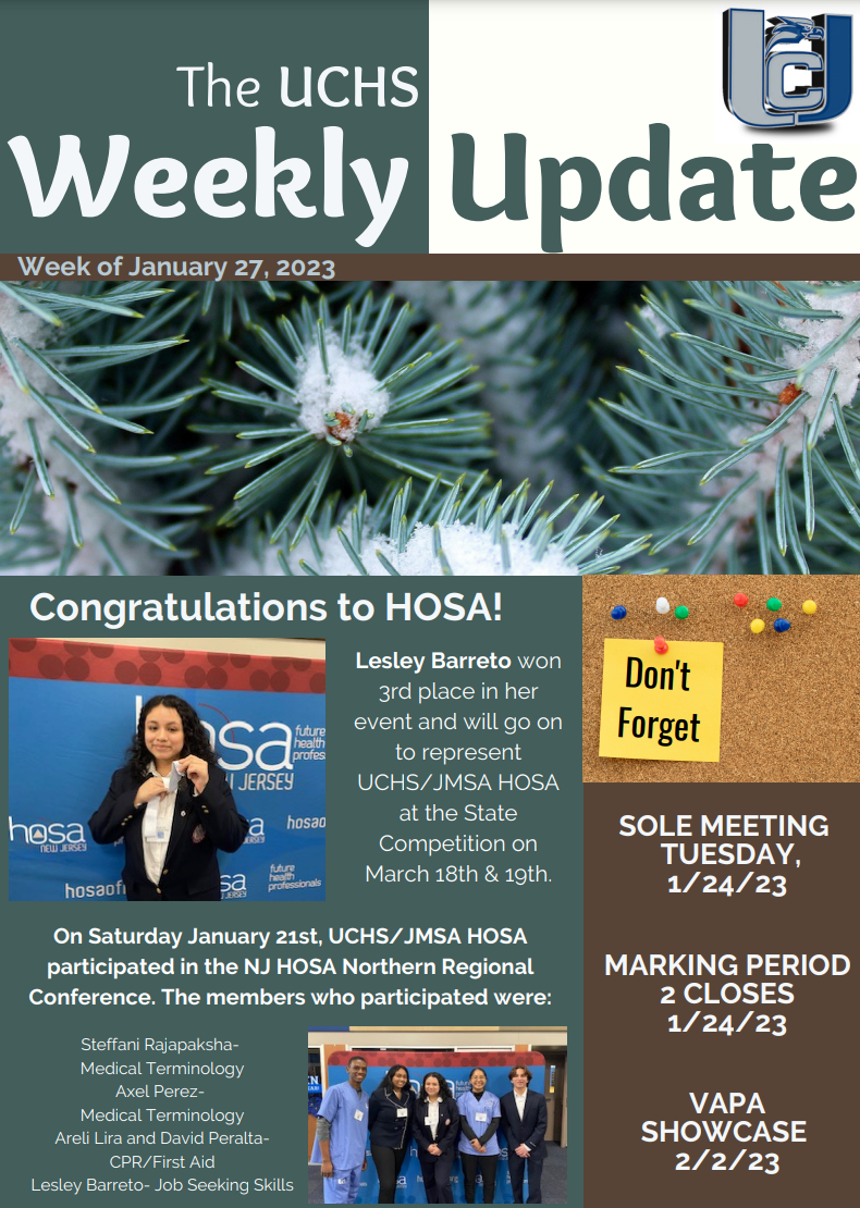 The UCHS Weekly Update-January 27, 2023-English-Page 1
