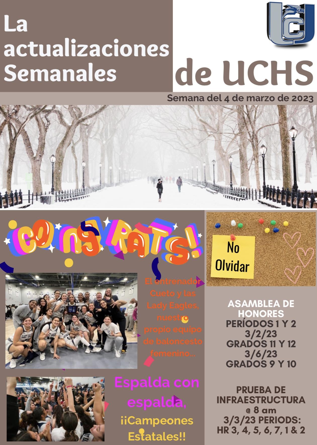 The UCHS Weekly Update-March 3, 2023-Spanish-Page 1