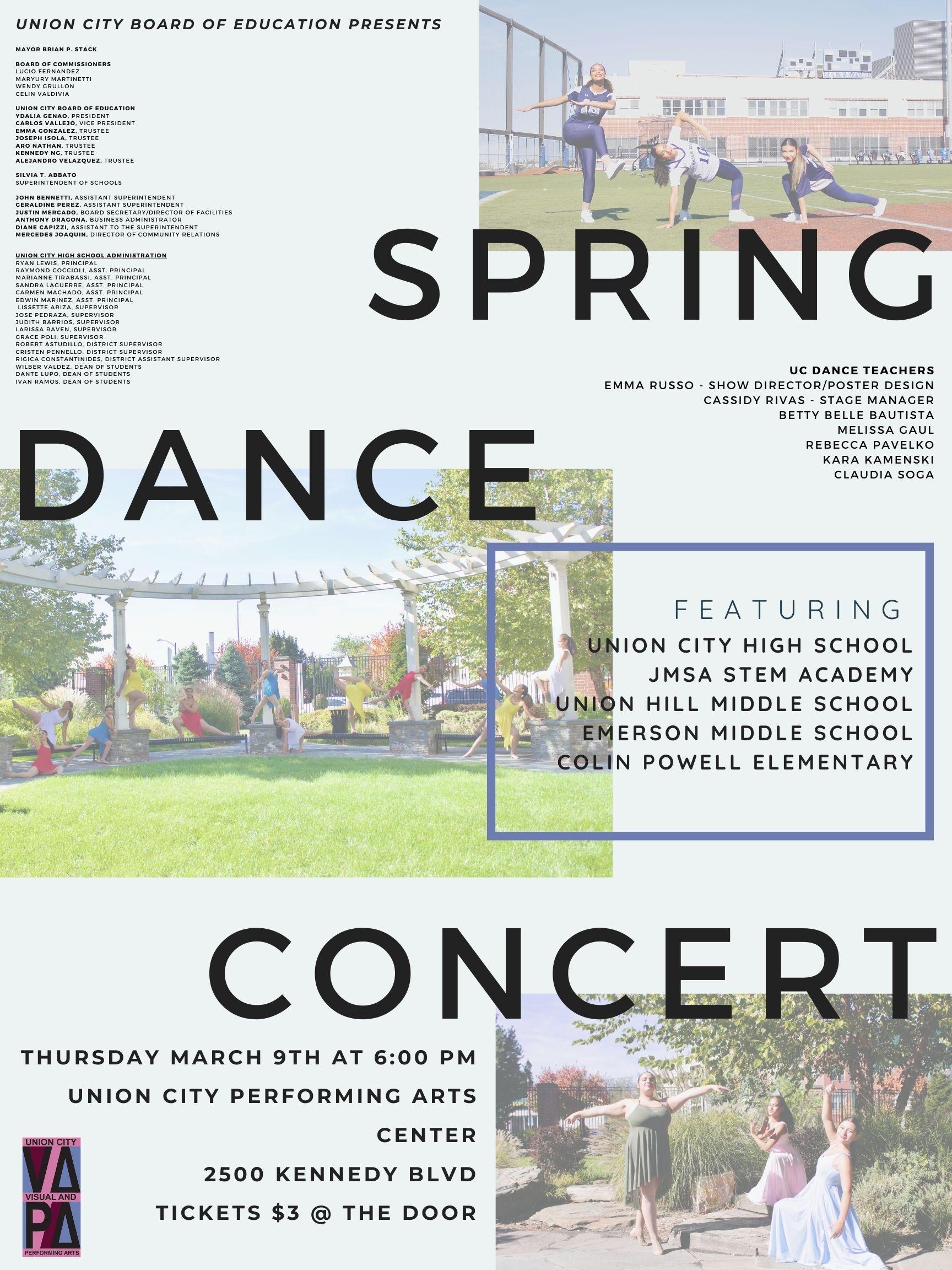 Spring Dance Concert Reminder For Thursday March 9, 2023