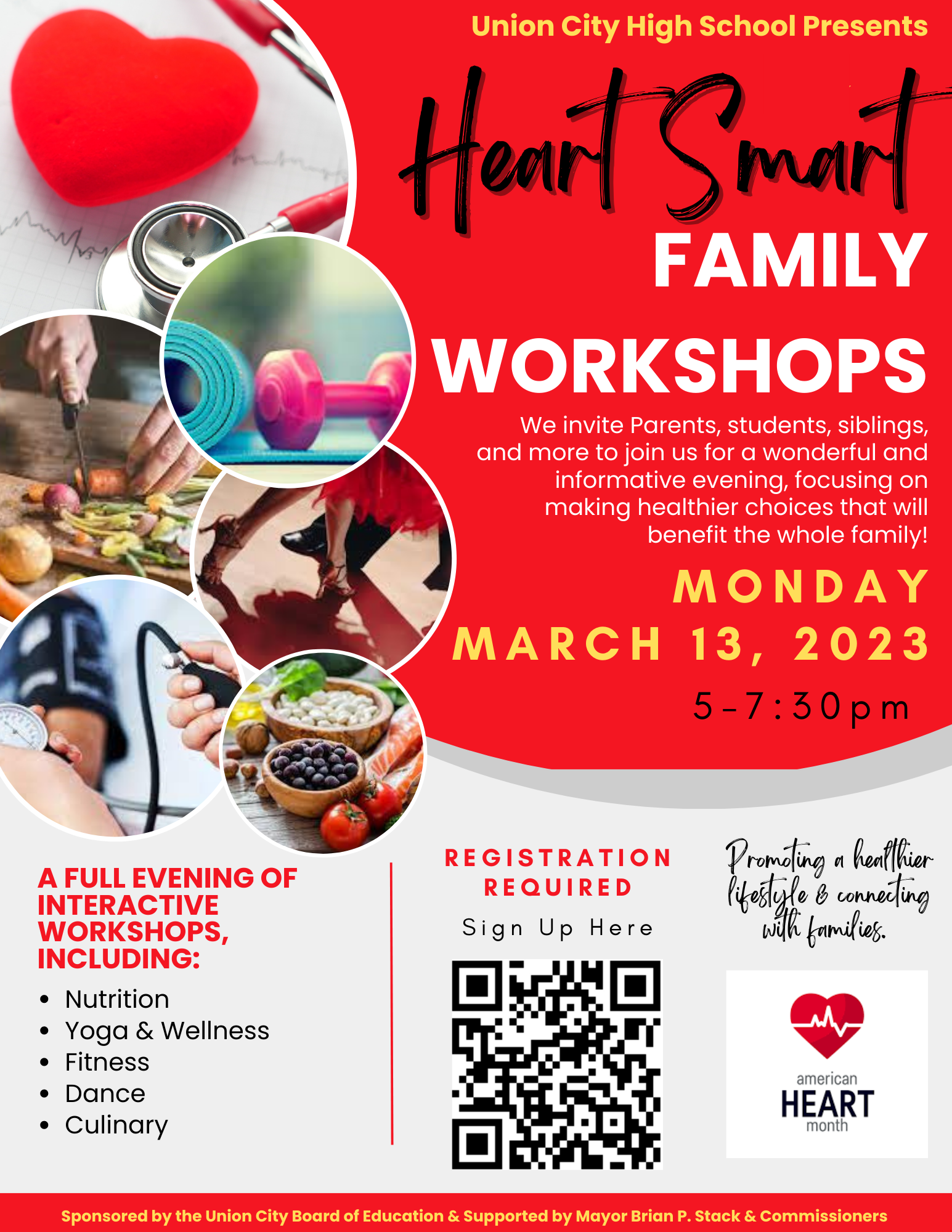 Heart Smart Family Workshop Reminder For Monday March 13, 2023-English