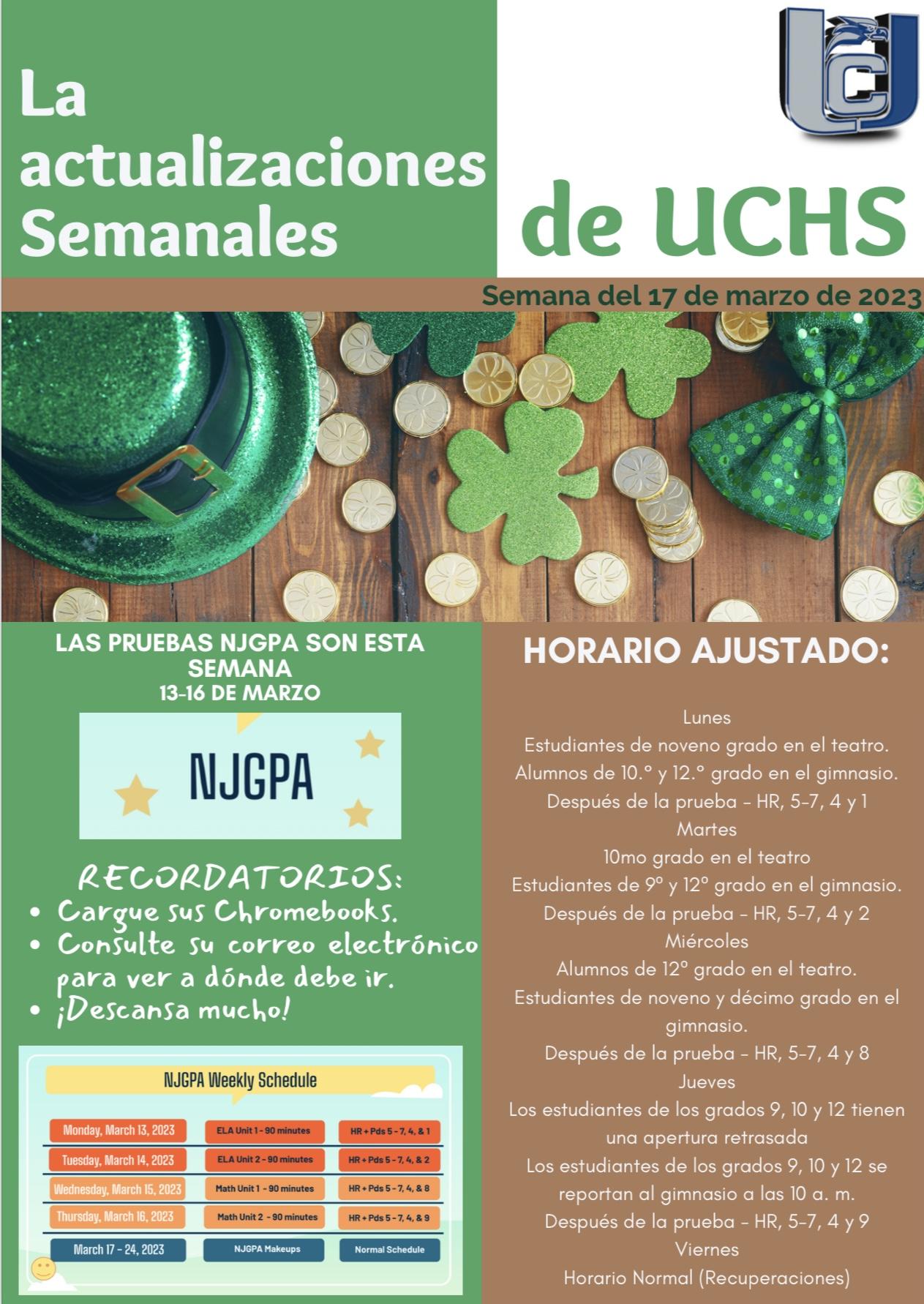 The UCHS Weekly Update-March 17, 2023-Spanish-Page 1