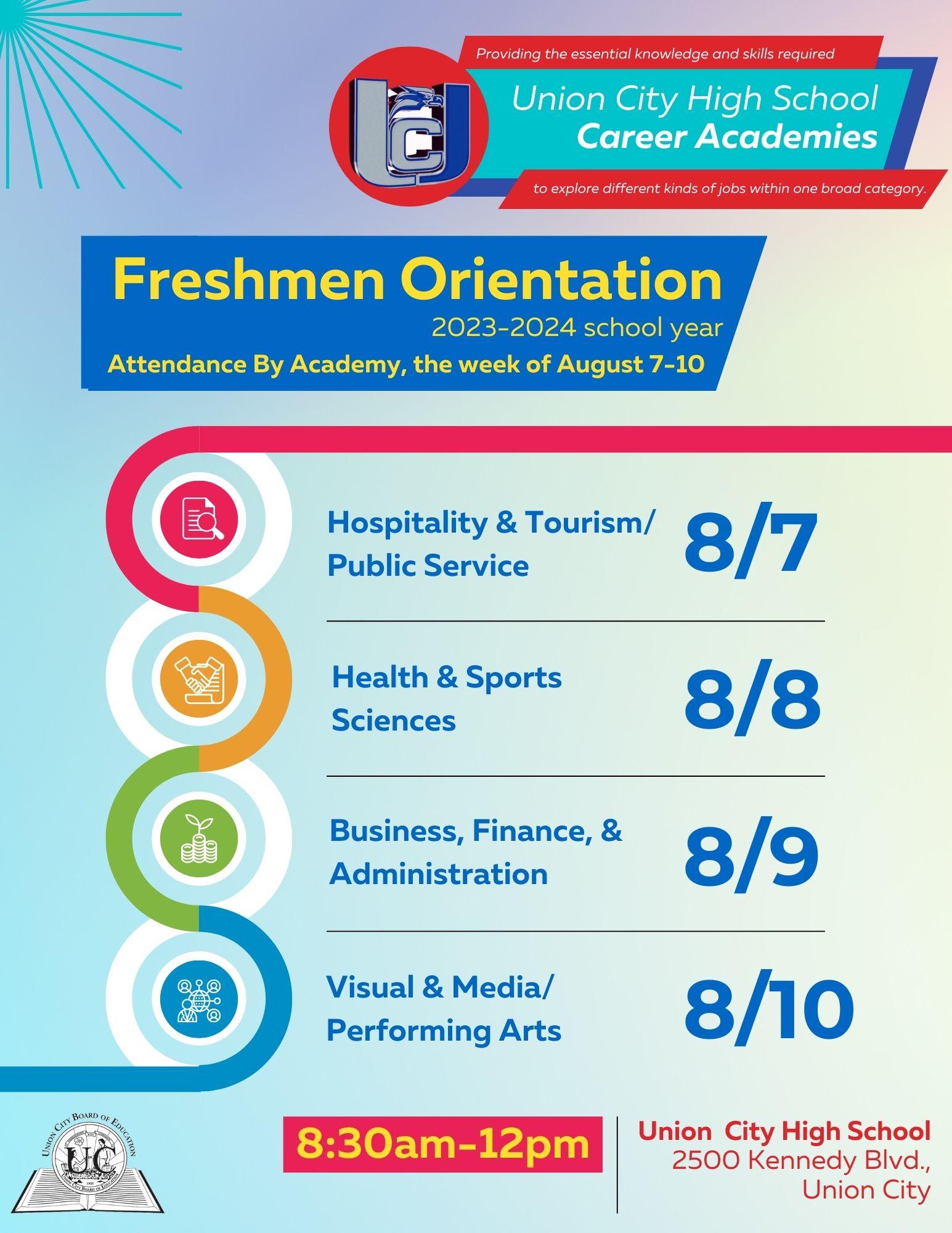 Union City High School Freshman Orientation Flyer-English