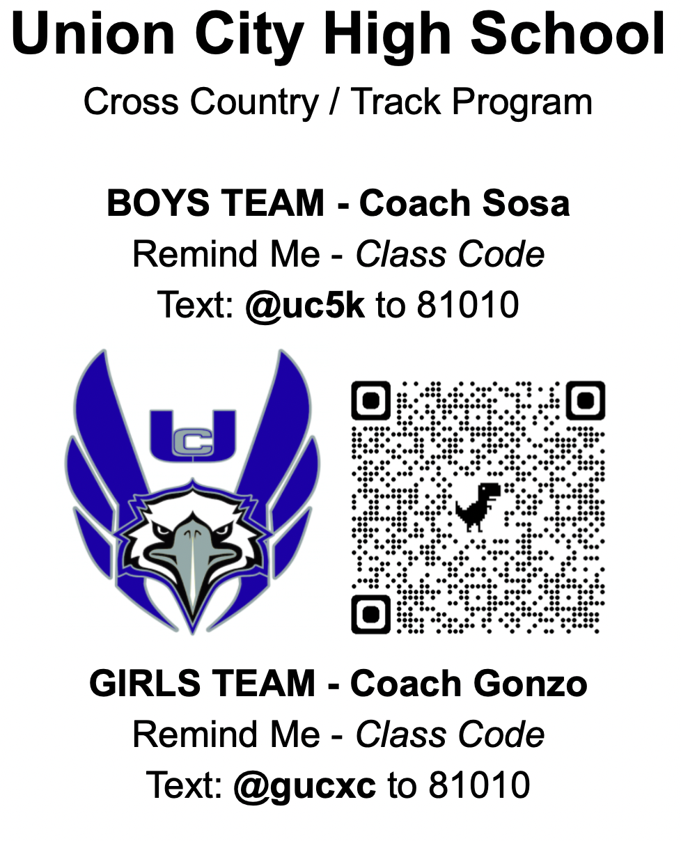 Union City High School Track and Cross Country Registration QR Code