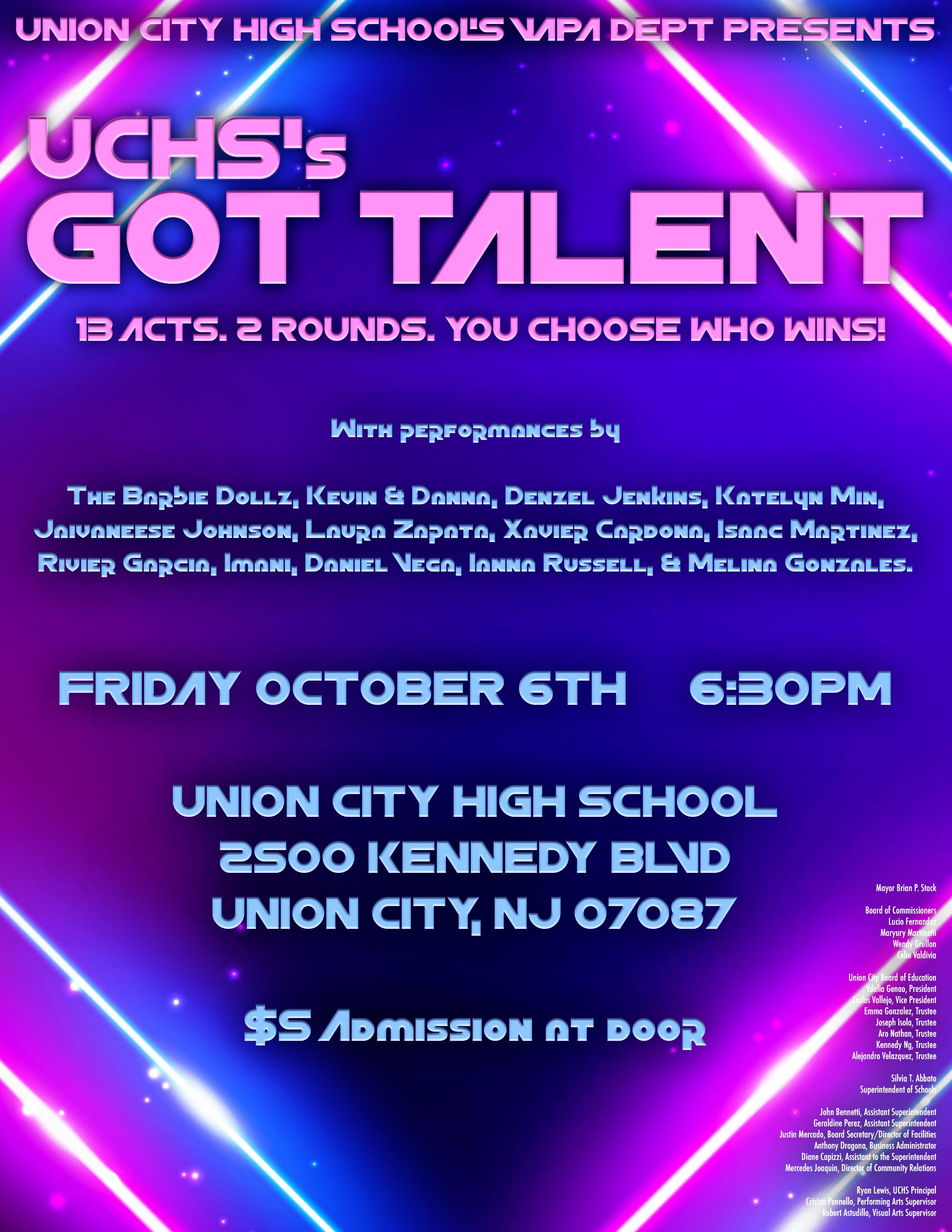 UCHS's Got Talent Show Flyer-English