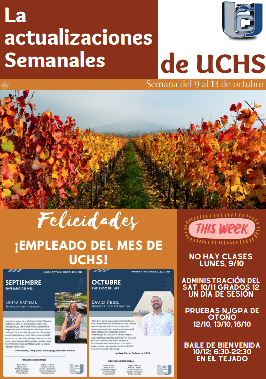 The UCHS Weekly Update-October 10, 2023-Spanish-Page 1