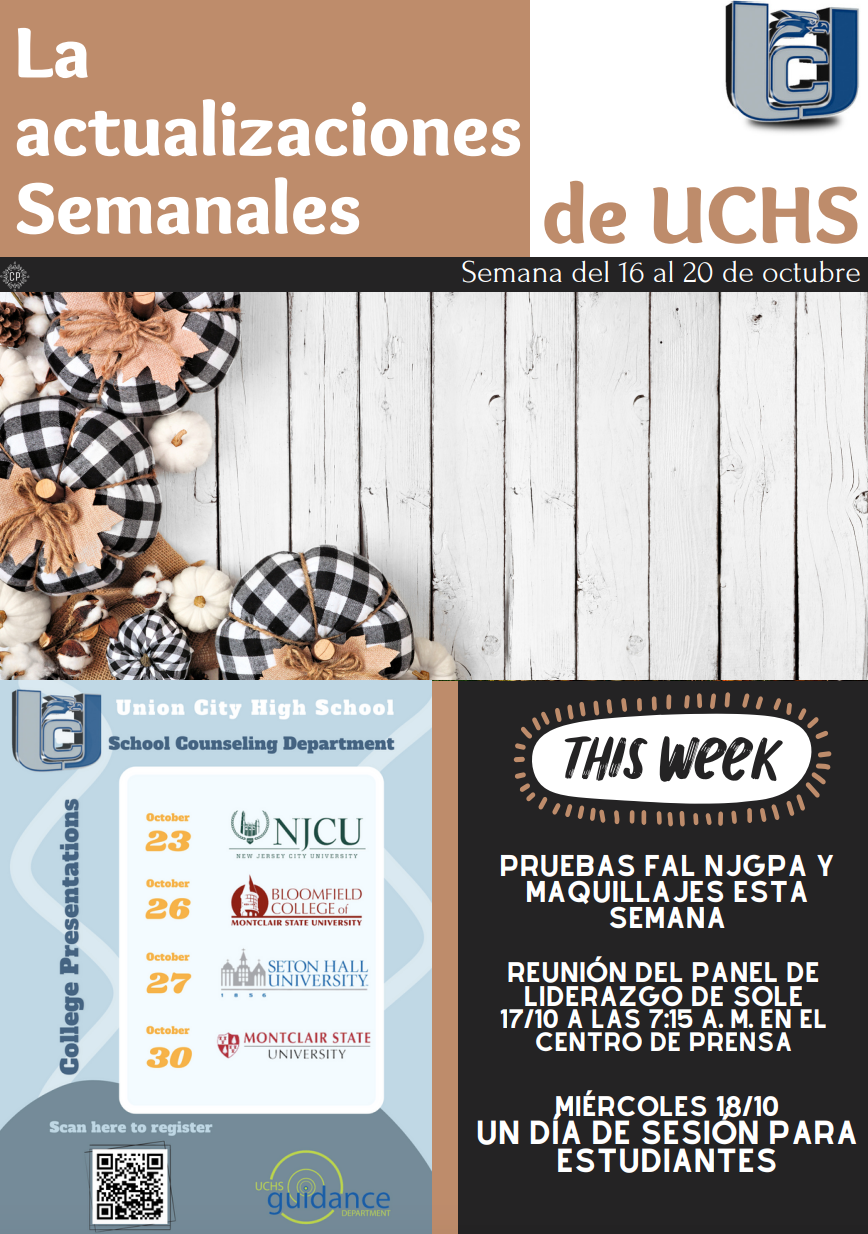 UCHS Weekly Update-October 16, 2023-Spanish-Page 1
