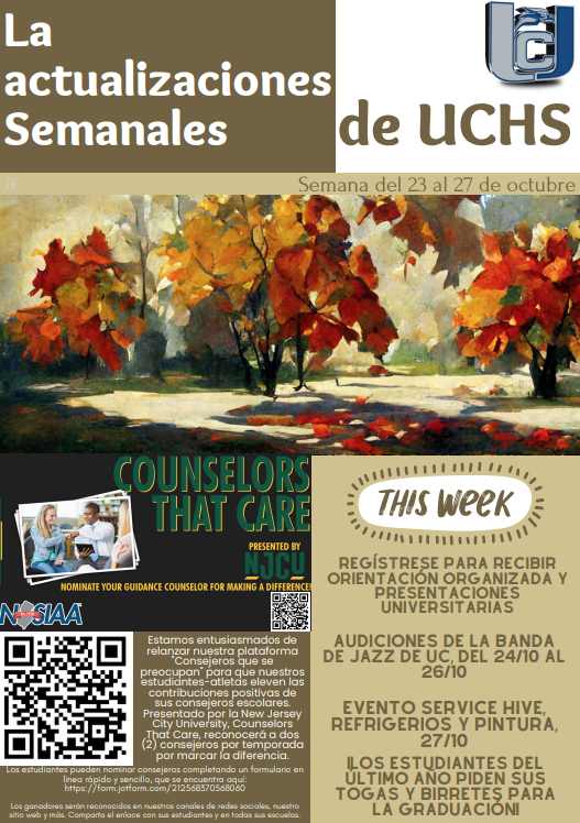 The Union City High School Weekly Update-October 23, 2023-Spanish-Page 1