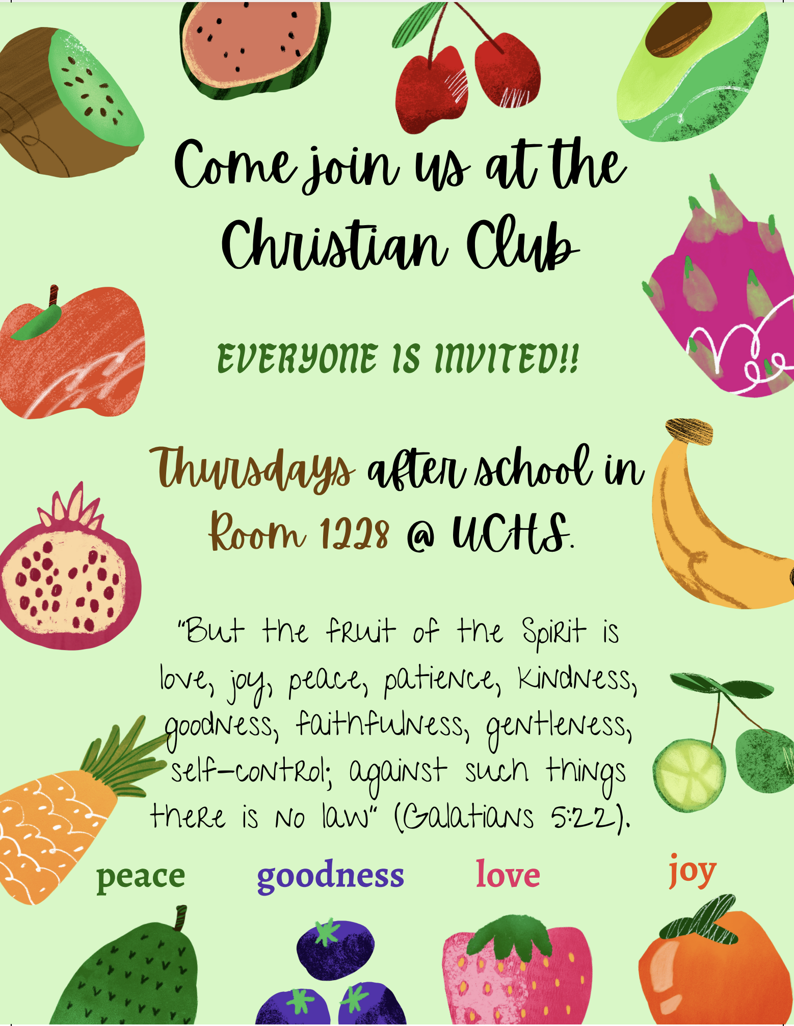 Union City High School Christian Club Flyer