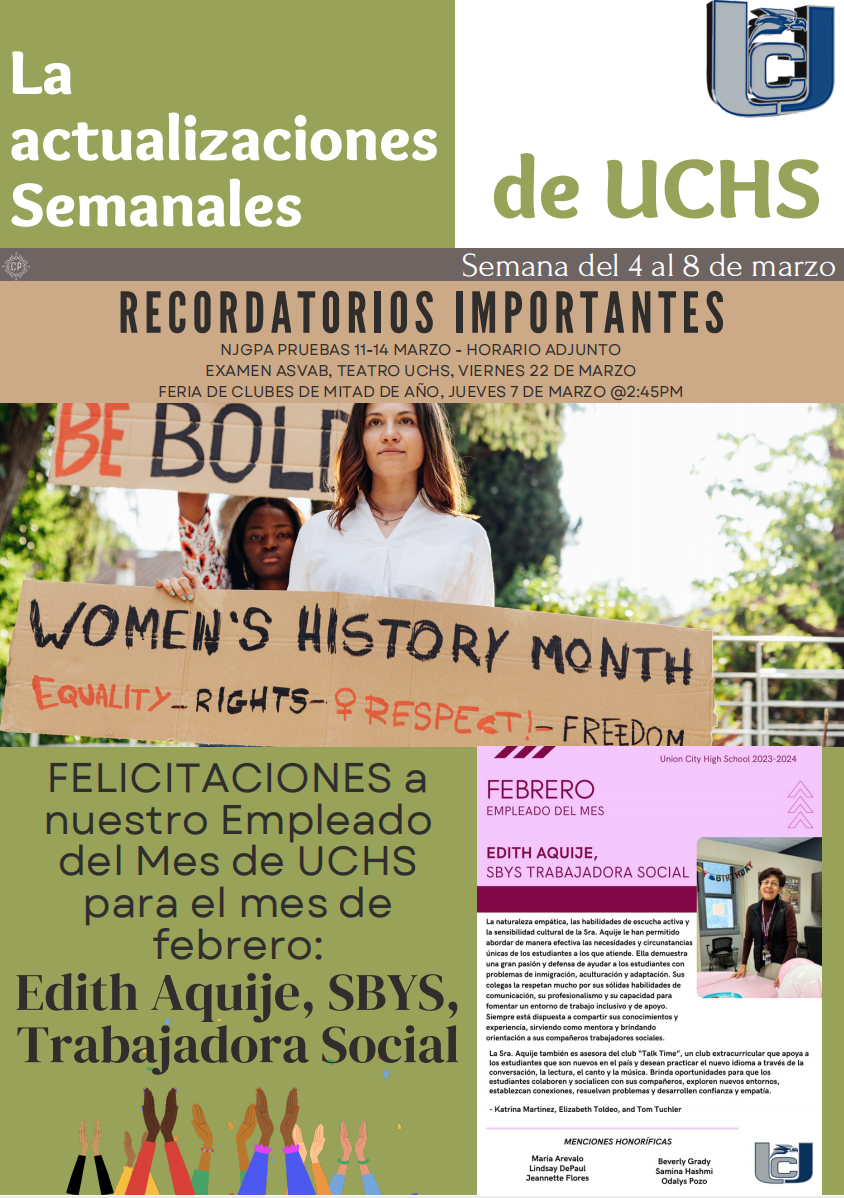 The UCHS Weekly Update-March 4, 2024-Spanish-Page 1